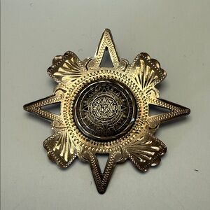 Sterling Silver Mexican Aztec brooch pendant